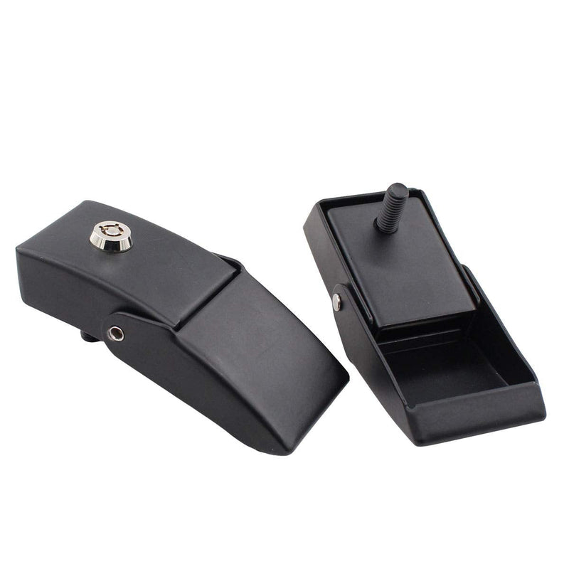 NewYall Pair Black Hood Latch Catch Lock Accessories Kit for Jeep Wrangler JK JKU 2007-2018 JL JLU Gladiator JT 2018-2024 Exterior Aluminum Steel Locking