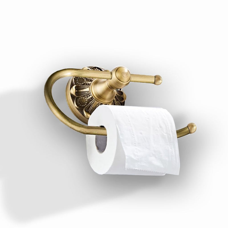 Brused Bronze Toilet Paper Holder Wall Mounted 18.5cm/7.28'' Antique Brass Tissue and Towel Holder for Bathroom or Kitchen Room Vintage Design (Brush Bronze) Brush Bronze