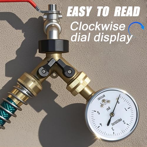 0-5 Psi Low Pressure Gauge, Capsule Gauge with 304 Stainless Steel Case, 2.5" Dial Size, 1/4" NPT Lower Mount, Zero Adjustment, for Air Water Gas Pressure Test 0-5psi（includes tape）