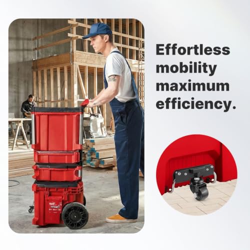 BYERN AUTO Front Wheel Compatible with Milwaukee Packout Rolling Toolbox Black