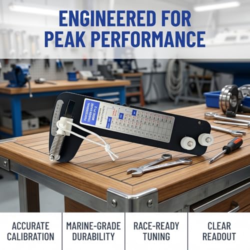 PT-2 Cable Tension Gauge, Hands Free Wire Rope Tool for 3/16", 7/32", 1/4" Cables, 2000 lb Range, ±5% Accuracy, Marine Grade for Optimal Sail Rigging & Fencing 2000lbs