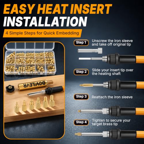 555PCS SAE Threaded Inserts Heat Set for 3D Printing