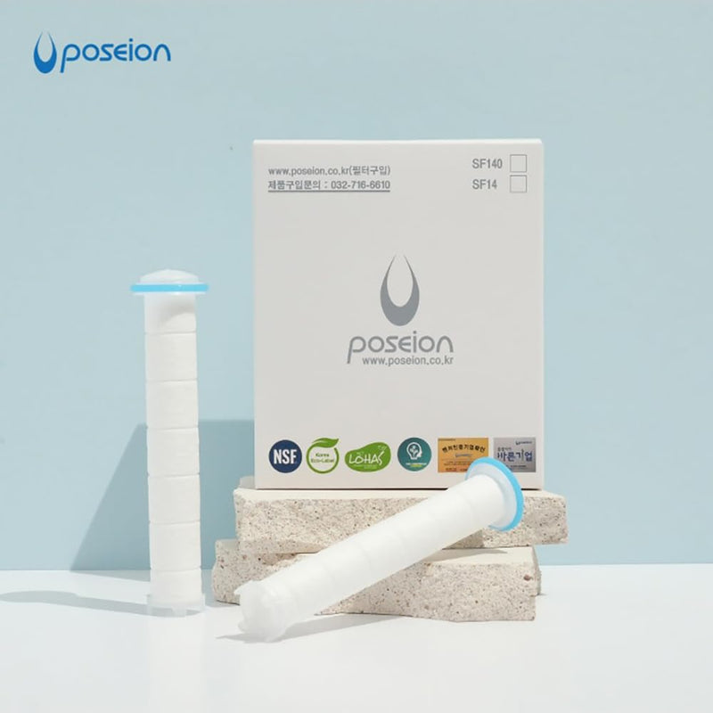 POSEION Shower Head Sediment Filter 4 ea. – Replacement Showerhead Filters Soft Water High Density Polypropylene for Hard Water Softener Remove Rust Hydrate Dry Hair Scalp Skin Made in Korea SF140