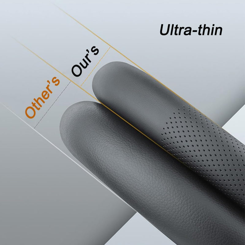 XHRING Car Steering Wheel Cover for Volvo XC90 XC60 S60 XC40 S90 S80 S70 XC70 V90 V70 V60 V50 V40 S50 S40 L200 C70 C30 T5 Momentum B5 R-Design T8 Recharge Accessories, Leather Black 14 ½''-15''