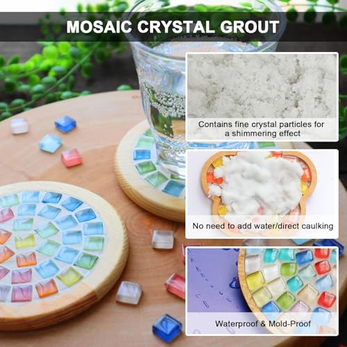 White Mosaic Crystal Grout 130g, Mosaic Tile Accessories White