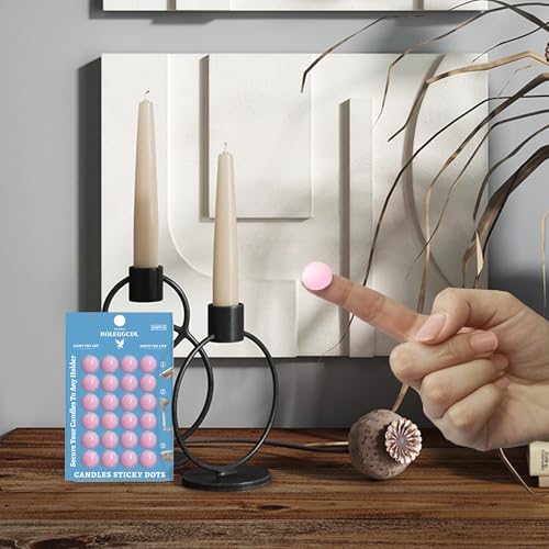 Candle Sticky Dots - Pink Wax Dots Candles Adapter Soft Wax Accessories Candles Adhesive - (1 Pack,24 Dots)