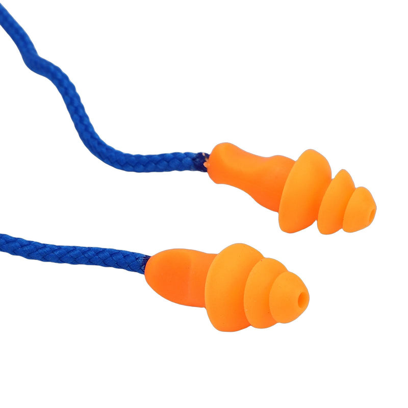 ASHATA Bluetooth Earplug Headphones, Neckband Wireless Earbuds Earplug, IPX5 Water Proof 200mAh Rechargeable, for Construction Site Workshop (Blue)