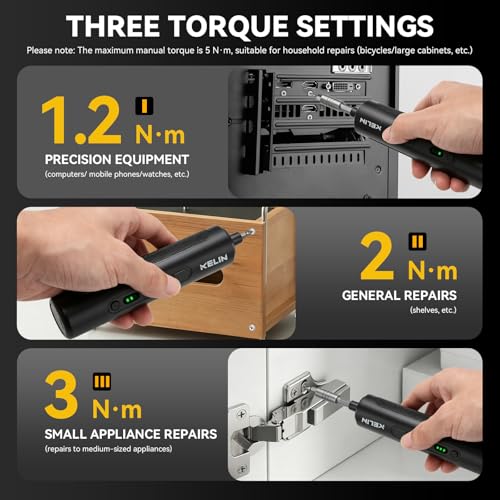 KELIN 44in1 Electric Screwdriver Set 3 Torque Levels S2 Steel Bits