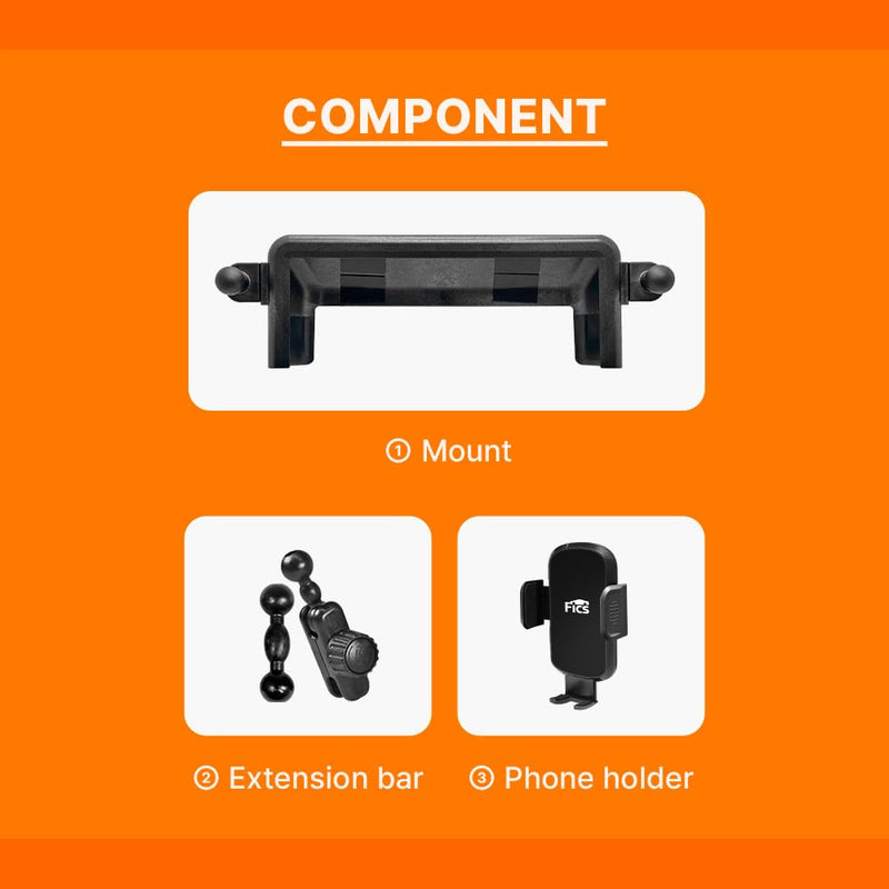 FICS Car Phone Holder for Ford Explorer 2020–2024 (6th Gen) — Custom-Fit Center Display Mount for 8-Inch Screen Only, No Adhesive Installation