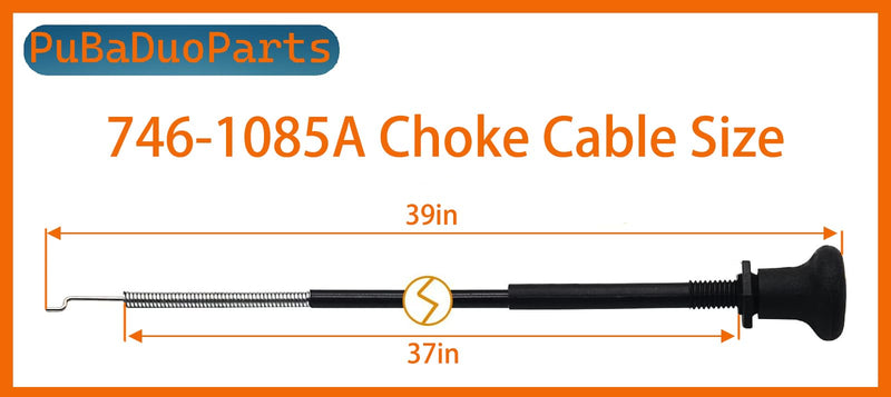 946-1085A Choke Control Cable for MTD Cub Cadet LT1042/LT1045/LT1046/LT1050, Troy-Bilt, Bolens Riding Lawn Mowers - Replaces 746-1085/946-1085/746-1085A/60-057