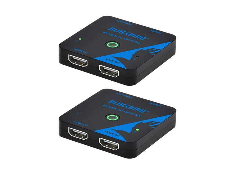 Monoprice 2x1 HDMI Switch, 8K@60Hz, 4K@120Hz, 48Gbps, HDMI 2.1, HDCP 2.3, HDR10+ and Dolby Vision, Low Latency Support, for HDTV, Xbox, PS5/4/3, Blu-Ray Player, Fire TV, Roku - Blackbird Series