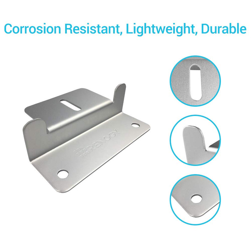 Renogy Solar Panel Mounting Z Brackets Lightweight Aluminum Corrosion-Free Construction for RVs, Trailers, Boats, Yachts, Wall and Other Off Gird Roof Installation, one set of 4 Units,Gray 1 Set Z Bracket