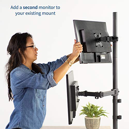 VIVO Steel Universal Bracket Pole Mount with Removable 75mm and 100mm VESA Plate, Fits up to 30 inch Screens, Black, MOUNT-POLE01