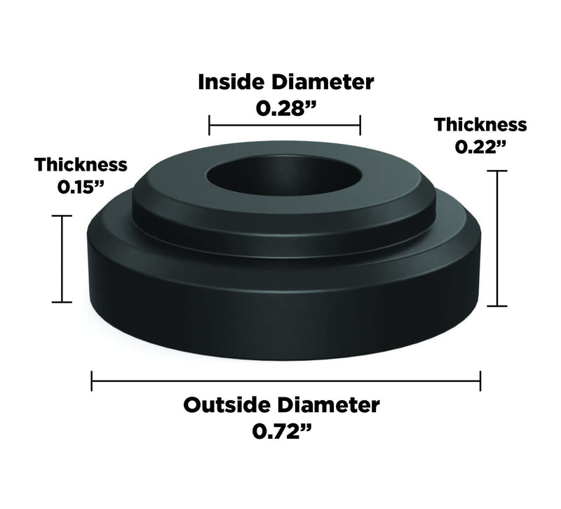 Isolate It!: Sorbothane Vibration Isolation Bushing 50 Duro (.28" ID - .72" OD - .22" Thick) - 12 Pack