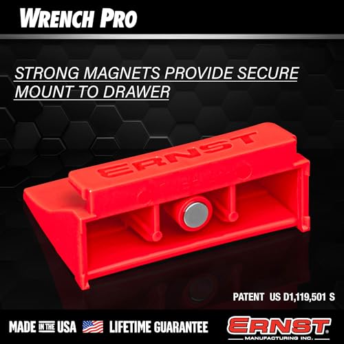 Ernst Manufacturing Wrench Pro - Modular Wrench Organizer for 40 Tools with Magnetic Base (Blue) Patented - Made in the USA Blue