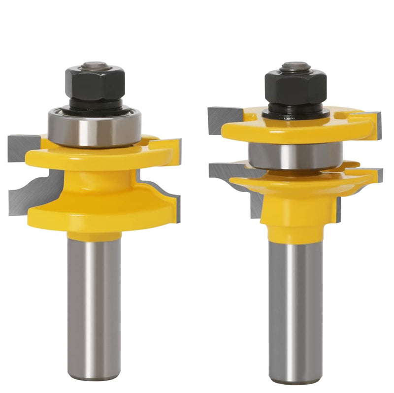 3 PCS Router Bit Set, 1/2-Inch Shank Round Over Raised Panel Cabinet Ogee Door Rail and Stile Router Bits, Woodworking Wood Cutter