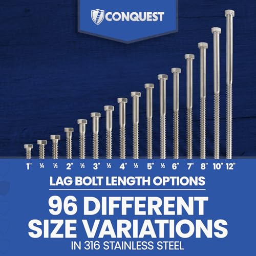 Conquest Lag Bolts 3/8" x 1-1/2" 3/8"-7 x 1-1/2" 25