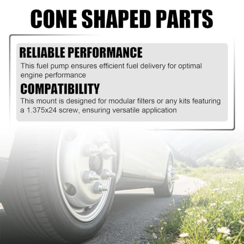 12 Pack Silvery 1.375''X24 Cone Shaped Replacement Parts, Aluminum Alloy Sealed End Caps, Replacement for Kenworth Peterbilt and Freightliner Truck Models silver