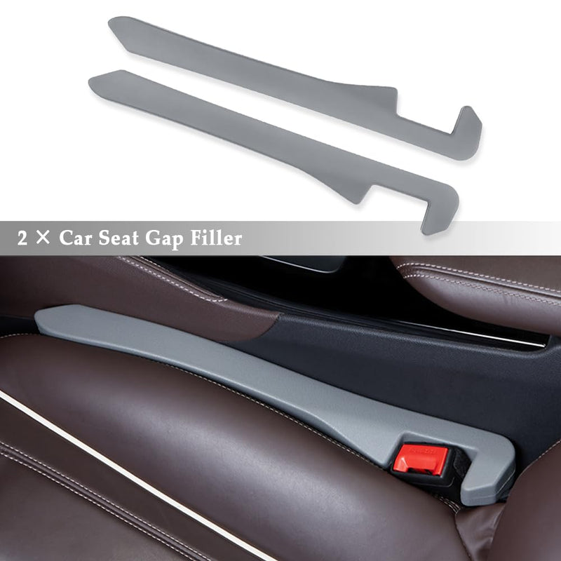 Super Flexible Car Seat Gap Filler,Durable Car Organizer Between Seats for Tightly Filling Seat Gaps,Universal CCar Side Seat Gap Filler CCar Accessories for Women & Men (Gray/2PCS)… Gray