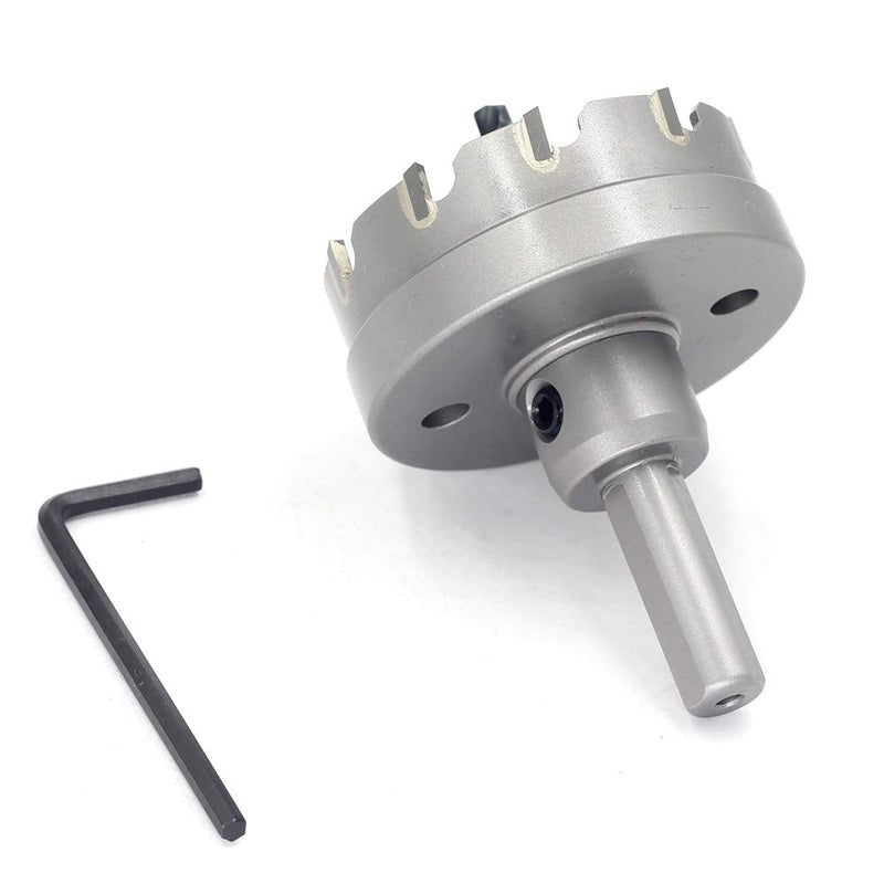 Hole Saw TCT JESTUOUS 2-1/8 Inch Cutting Diameter 3/16 Cutter Depth 3/8 Shank Dia Carbide Tipped Tooth Round Drill Bit Kit Cutter for Stainless Steel Metal Wood