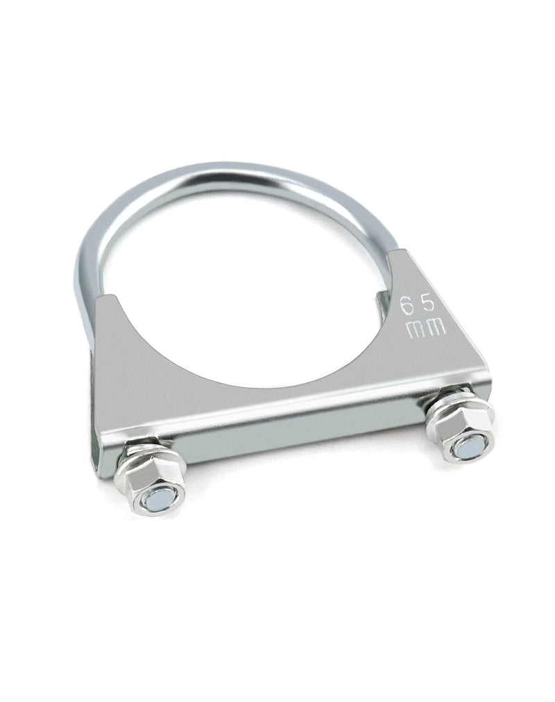 QWORK Stainless Steel U-Bolt Muffler/Exhaust Clamp (2.5" Diameter), 4 Pack U-Bolt Muffler Tip Exhaust Hook 2-1/2"