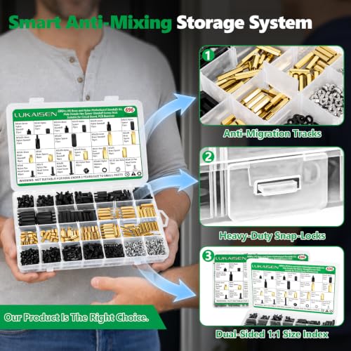 696PCS M3 Brass and Nylon Motherboard Standoffs Kit 696PCS M3