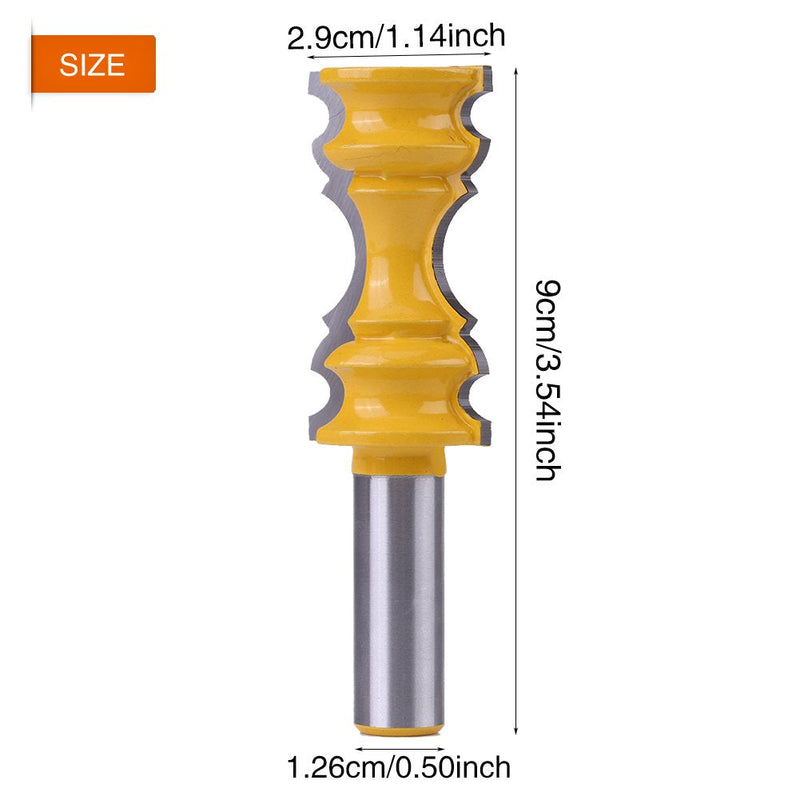 Crown Router Bit, 1/2" Shank Router Bit Large Elaborate Milling Cutter Chair Rail for Woodworking Tool