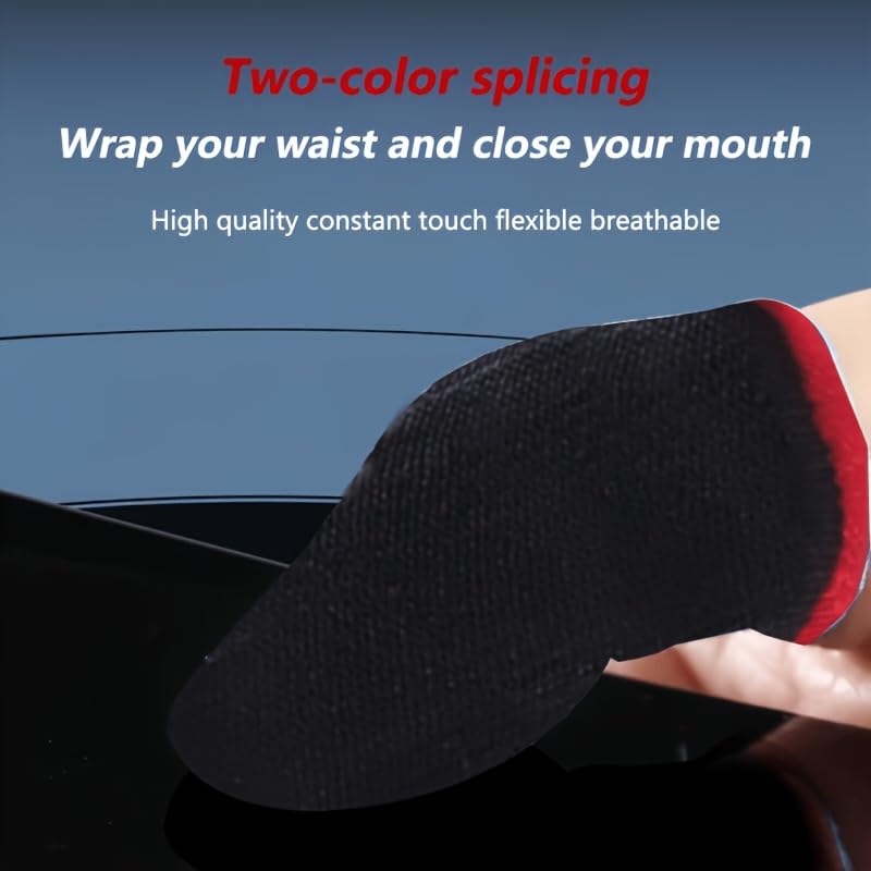 Carbon Fiber Gaming Finger Sleeves 20 Pcs, Anti-Sweat Touch Screen Gloves (red) | Breathable carbon fiber material prevents sweat and mistouches, high sensitivity for all touchscreens red