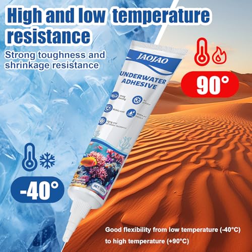 JAOJAO Aquarium Safe Silicone, Underwater Seal 100% Waterproof, Clear 120ml Transparent