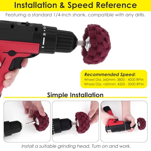 9 PCS Non Woven Abrasive Buffing Polishing Wheel Drill Attachment Set