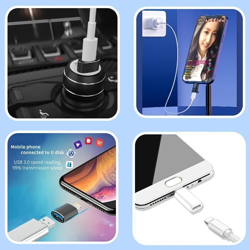 USB C Adapter Set USB A to USB C OTG Converter Kit, 8PCS Fast Charging High Speed Data Transfer Adapters for Laptops Phones Tablets, Compatible with MacBook Pro with iPad with Galaxy with Surface XPS