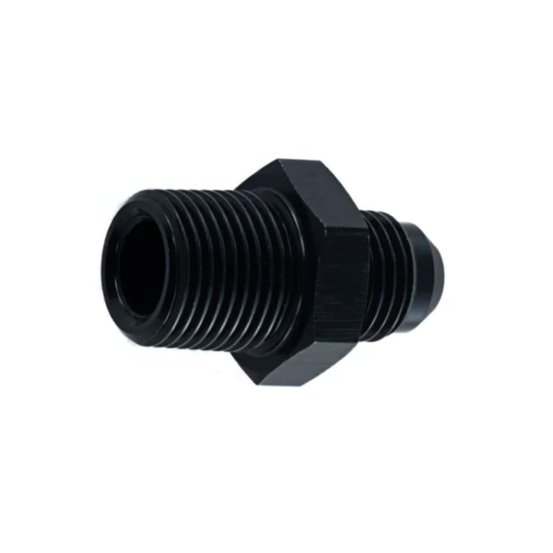 6AN Male Flare to 3/8" NPT Pipe Fitting Adapter Aluminum Straight Black, Pack of 4 6AN to 3/8 NPT
