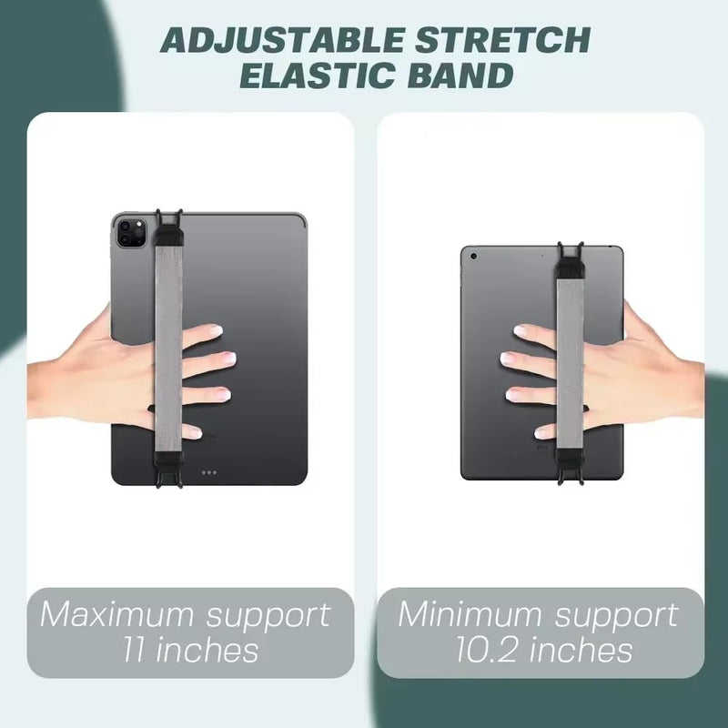 for iPad 9.7 10.5 inch Hand Strap Leather Handle Grip Security Hand-Strap (Black) black