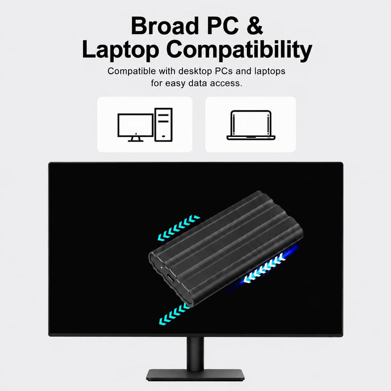 1TBPortable External Hard Drive,Ultra Slim Portable HDD,Type-C,External Hard Drive Compatible with PC, Mac, Laptop -Black