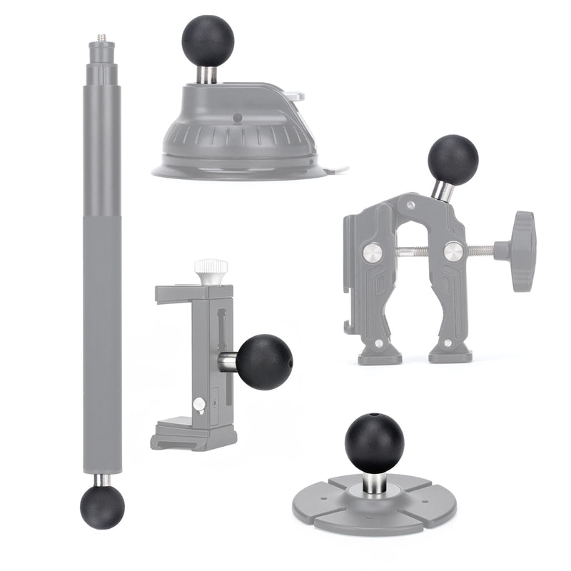 1 inch Ball Mount Adapter with 1/4" Threaded Stud, 2‑Pack,Stainless Steel | Compatible with RAM Mounts Ball B Size Double Socket Arms Ball Mount
