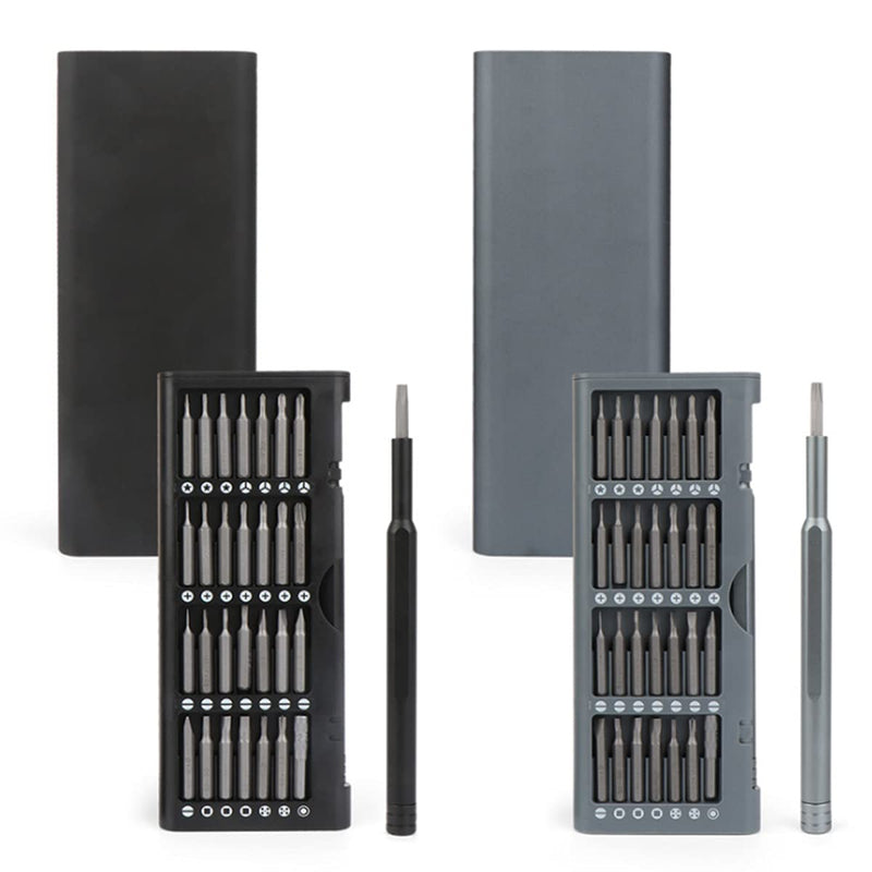 56 in 1 Screwdriver Sets Double-sided S2 Screwdriver Box Mounted Repair Tool Kit for Electronic Products Glasses Computers Etc Grey