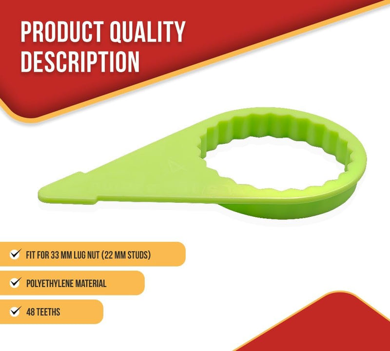 Mytee Products 100 Pcs Loose Wheel Lug Nut Indicator for 33 MM Nuts - High Visibility Green 22mm Pointed Studs - Wheel Check Indicators for Commercial Trucks, Enclosed Trailers. 1 - Pack