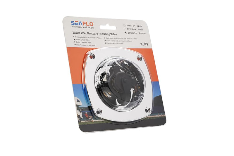 SEAFLO Wall Mount Pressure Regulated Water Inlet (Chrome) Chrome
