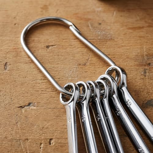 Wrench Ring Large Key Ring - Wrench Organizer, Janitor Key Ring, Tools for Mechanics Silver-8 Piece