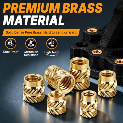 555PCS SAE Threaded Inserts Heat Set for 3D Printing