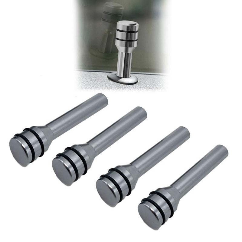 4 Pcs Car Door Lock Knobs, Universal Door Lift Bolt Auto Inner Door Pull Pins Aluminum Alloy Door Lock Pin Cover Modification Door Lock Bolt Pin Cover for Cars, Trucks (Gray) Gray