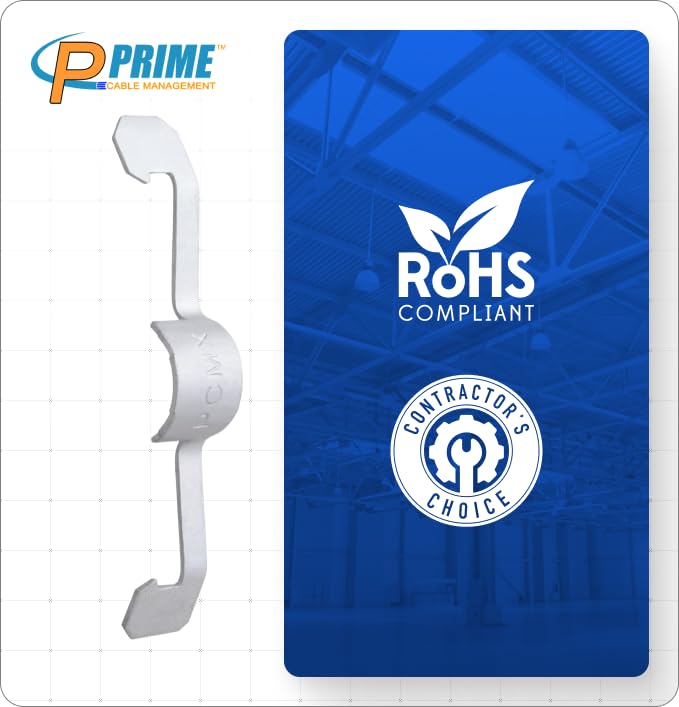 Conduit Cable Support Clip to Ceiling Wire, Threaded Rod & Flanges. Heavy Duty Spring Steel Clip / 100 Pack