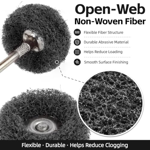 Grit 400 Black 100Pcs Upgrades Abrasive Buffing Wheels,Wheels Burr for Rotary Tools-1/8(3mm) Shank,Rust Removal