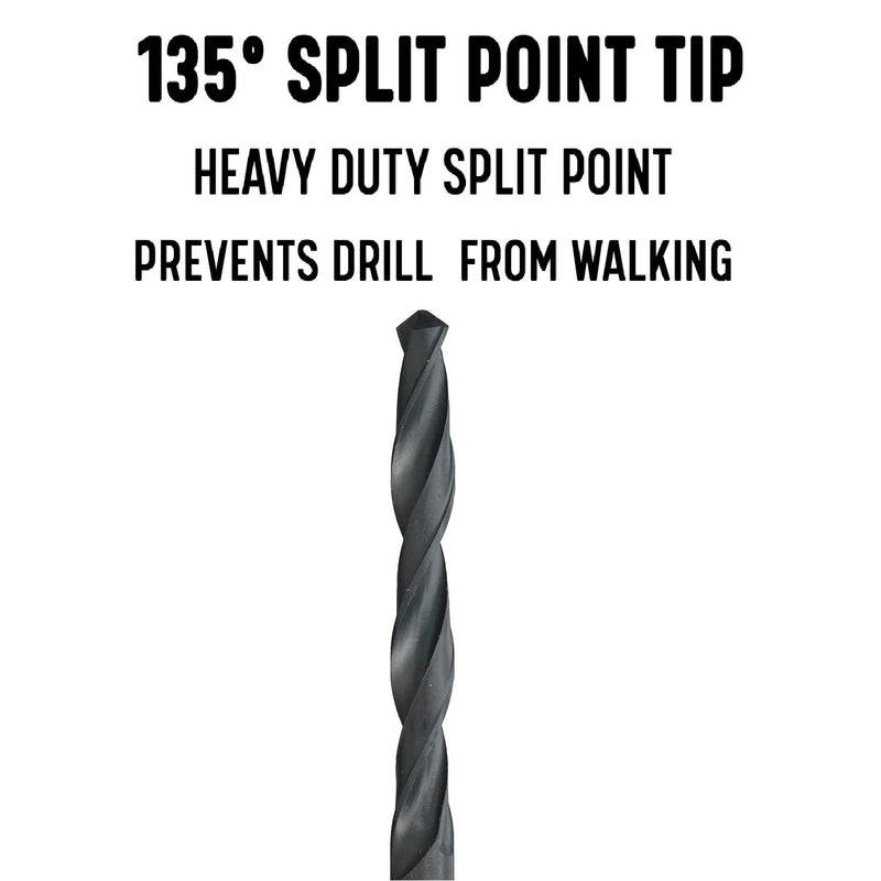 Drill America 13/64" x 6" High Speed Steel Aircraft Extension Drill Bit (Pack of 12), D/AA Series 13/64" 6" Length