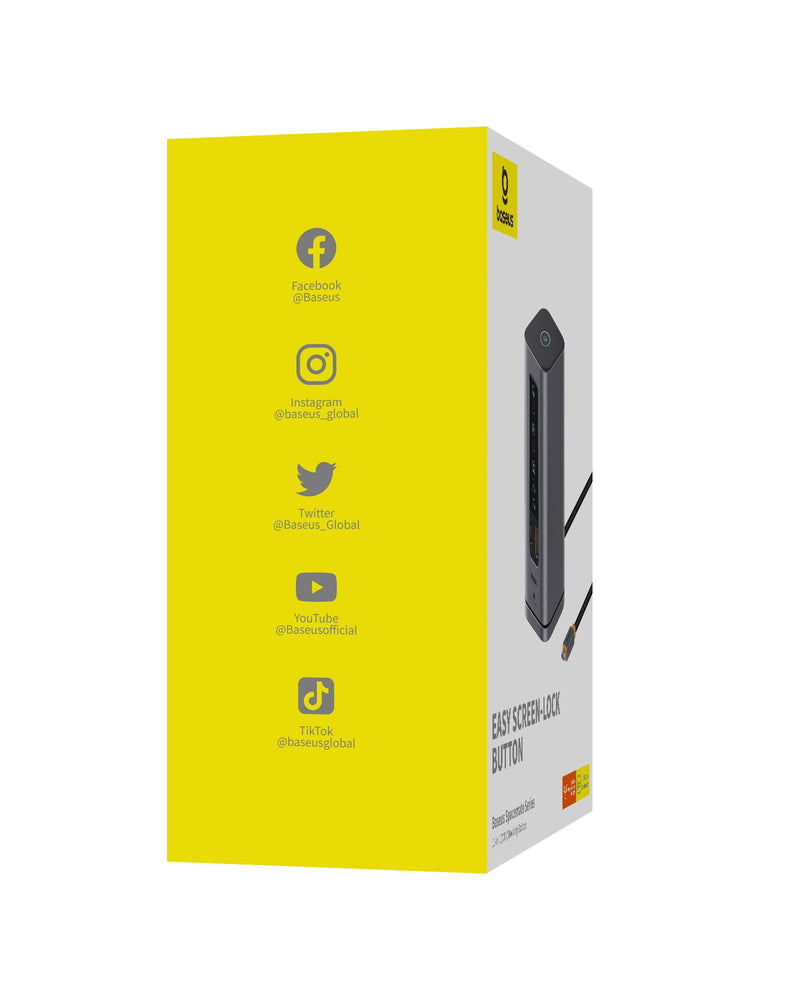 Baseus Docking Station, Spacemate(Windows) Triple Display 11 in 1, 4K@60Hz HDMI&DP, 10Gbps USB A/C Ports, Gigabit Ethernet, 3.5mm Audio, 100W PD, Laptop Docking Station for Dell/HP/Lenovo/Asus/Acer