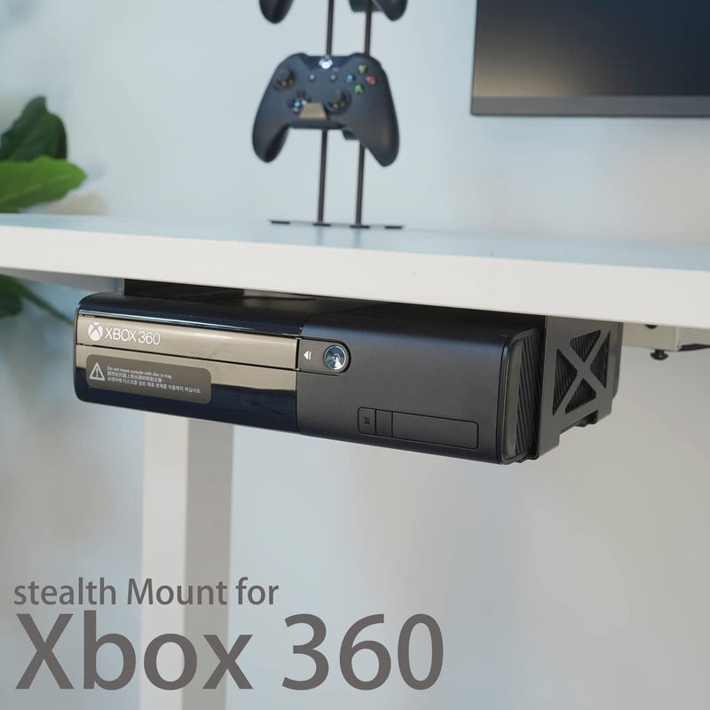 Monzlteck Universal Under Desk Metal Storage Mount for Xbox Series S/X, PS4 Slim/Pro, Compatible with CPU, UPS, Small Form Factor Desktop Tower, Mini PCs, 3.2IN Height Limit – Includes Paper Template