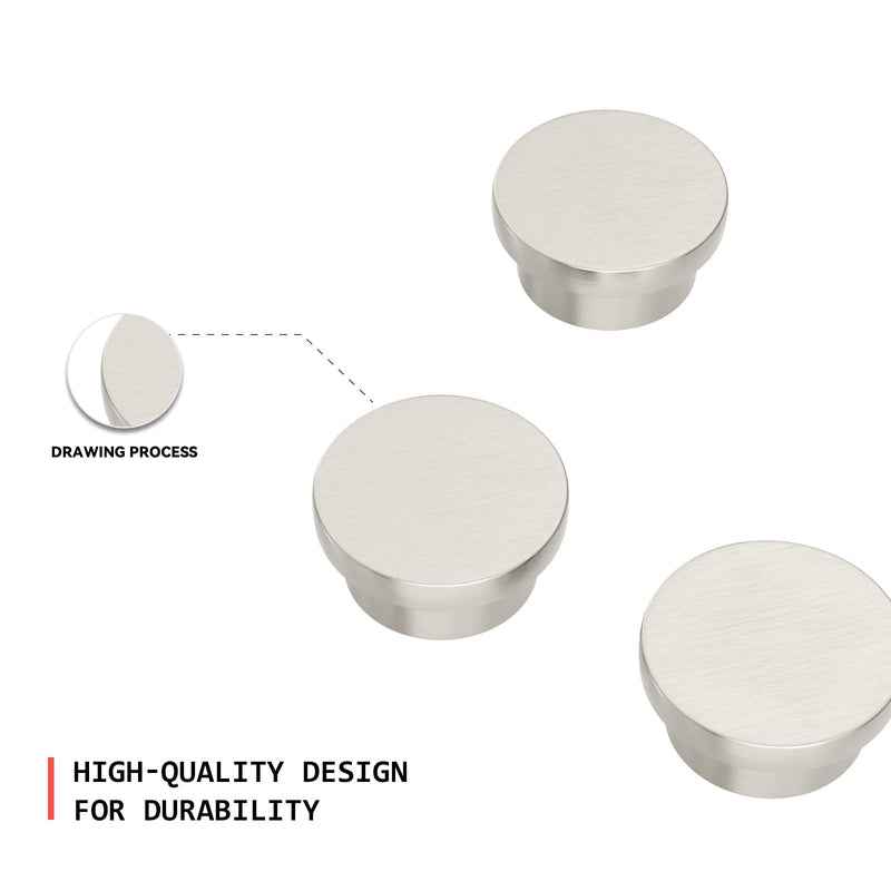 homdiy 15 Pack Cabinet Knobs Brushed Nickel Drawer Knobs Zinc Kitchen Cabinet Knobs Solid Dresser Knobs for Desk Drawers Cupboard Hardware Hardware