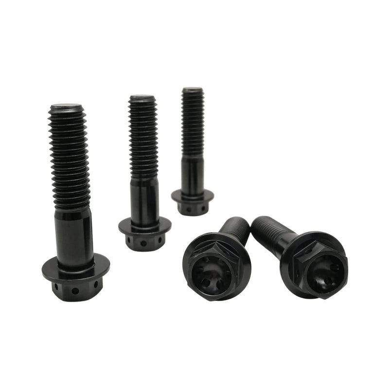 RISON Titanium Bolts - Hex Head Black GR5 Titanium Screws M10x1.25x60mm Pack of 5