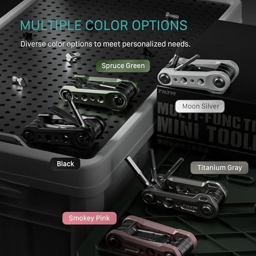 Tilta Multi-Functional Mini Tool Kit | Features Allen Keys and Screw Drivers | Compact & Lightweight | Compatible with Most Cages & Camera Systems (Titanium Grey) TA-MMT-TG Titanium Grey