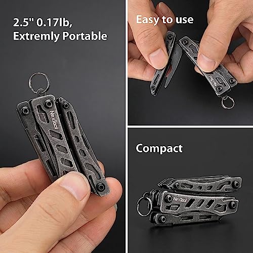 NexTool Mini Flagship EDC Keychain Multitool, Mini Pocket Knife (Dark) Small Dark